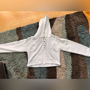 White crop top hoodie